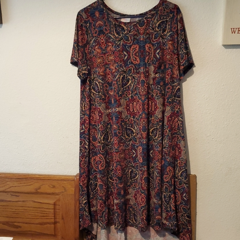 #DR21 (CH) NWOT LuLaRoe Carly Hi-lo Paisley Print Women's Dress